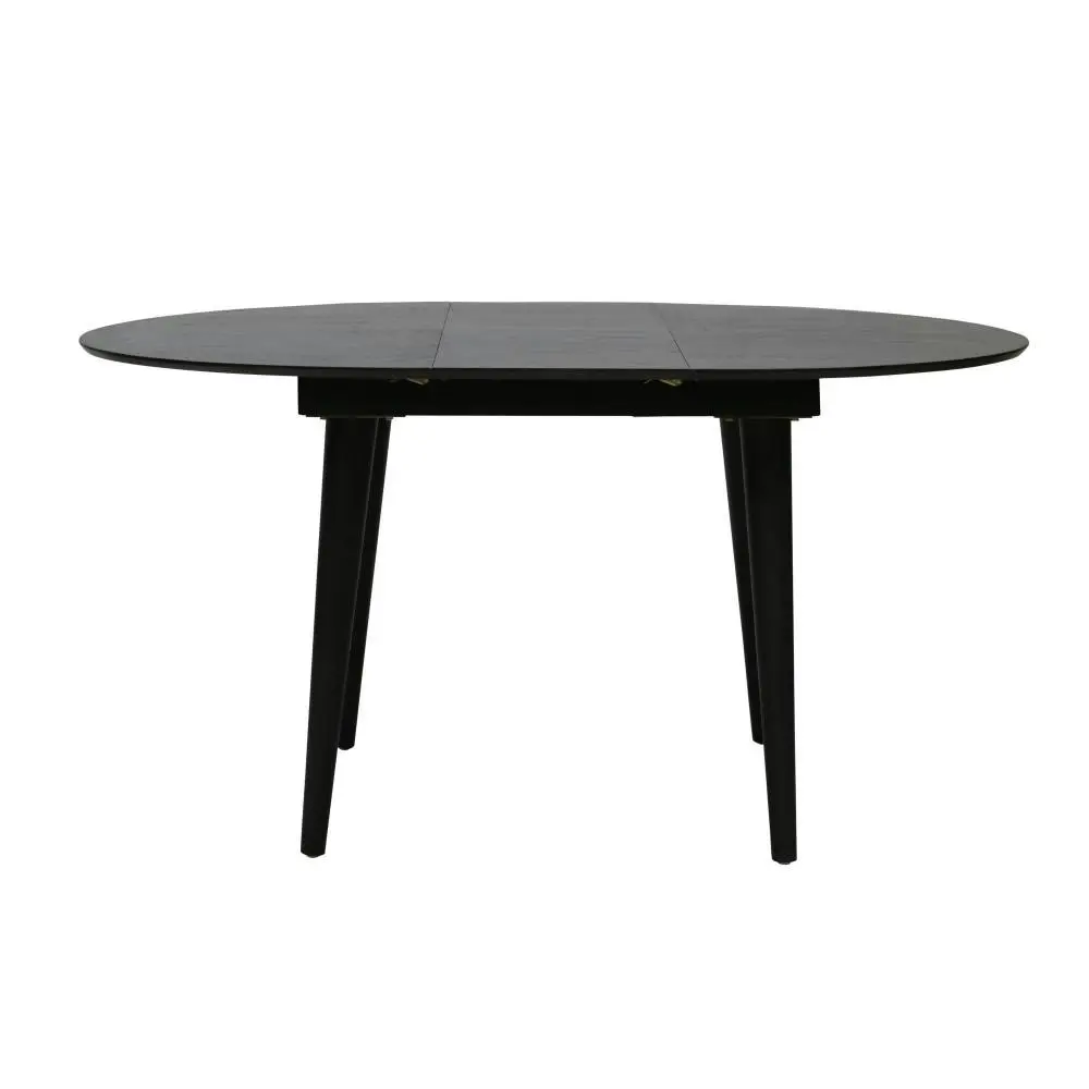 6IXTY Noche Round Oval Wooden Extension Dining Table 110-145cm - Black