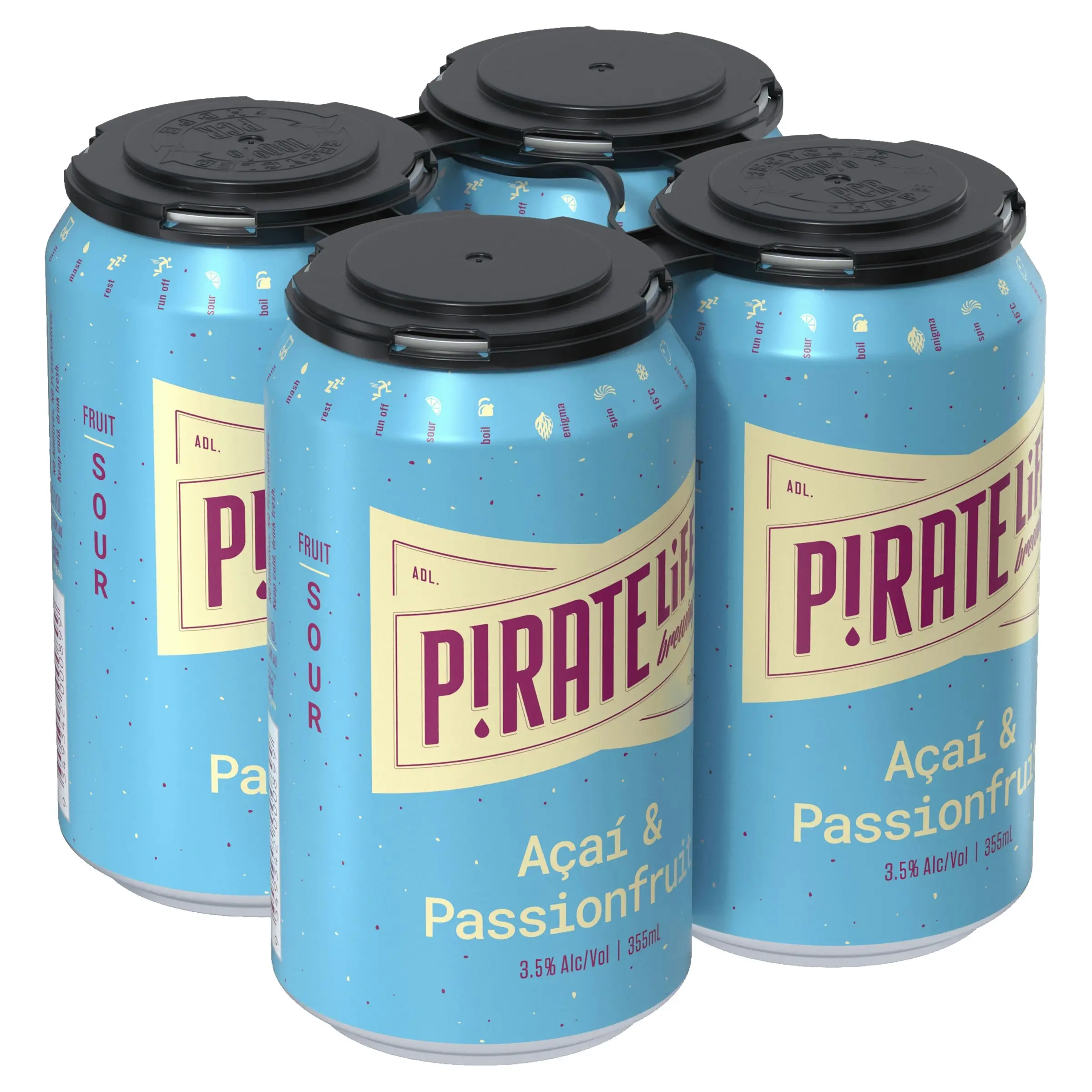 Pirate Life Brewing Acai & Passionfruit Beer Case 16 x 355mL Cans