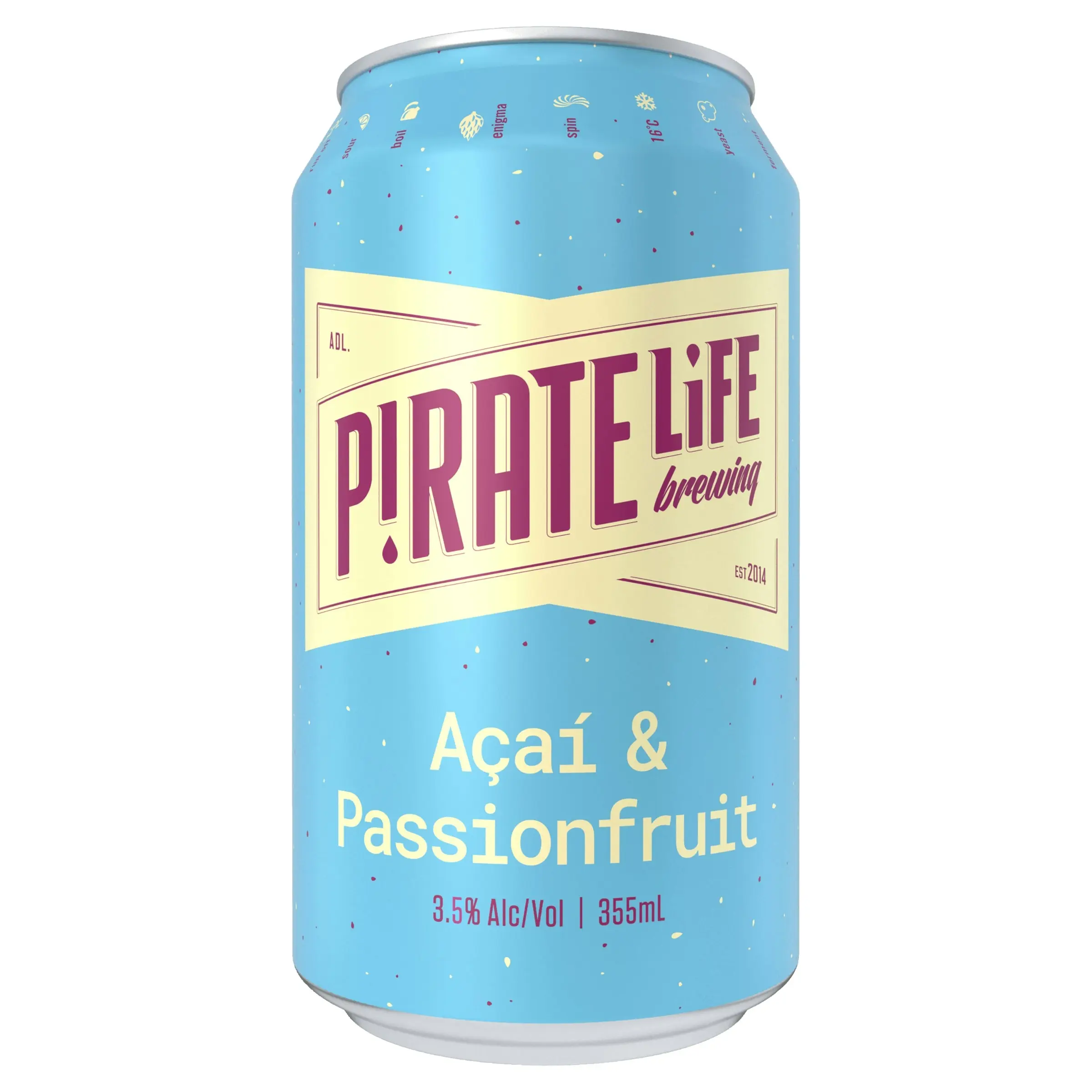 Pirate Life Brewing Acai & Passionfruit Beer Case 16 x 355mL Cans