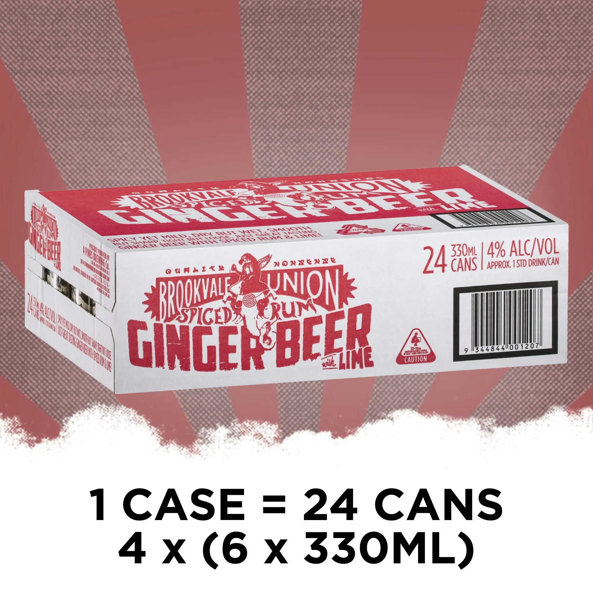 Brookvale Union Spiced Rum and Ginger Beer Case (4 x 6 x 330mL Can)