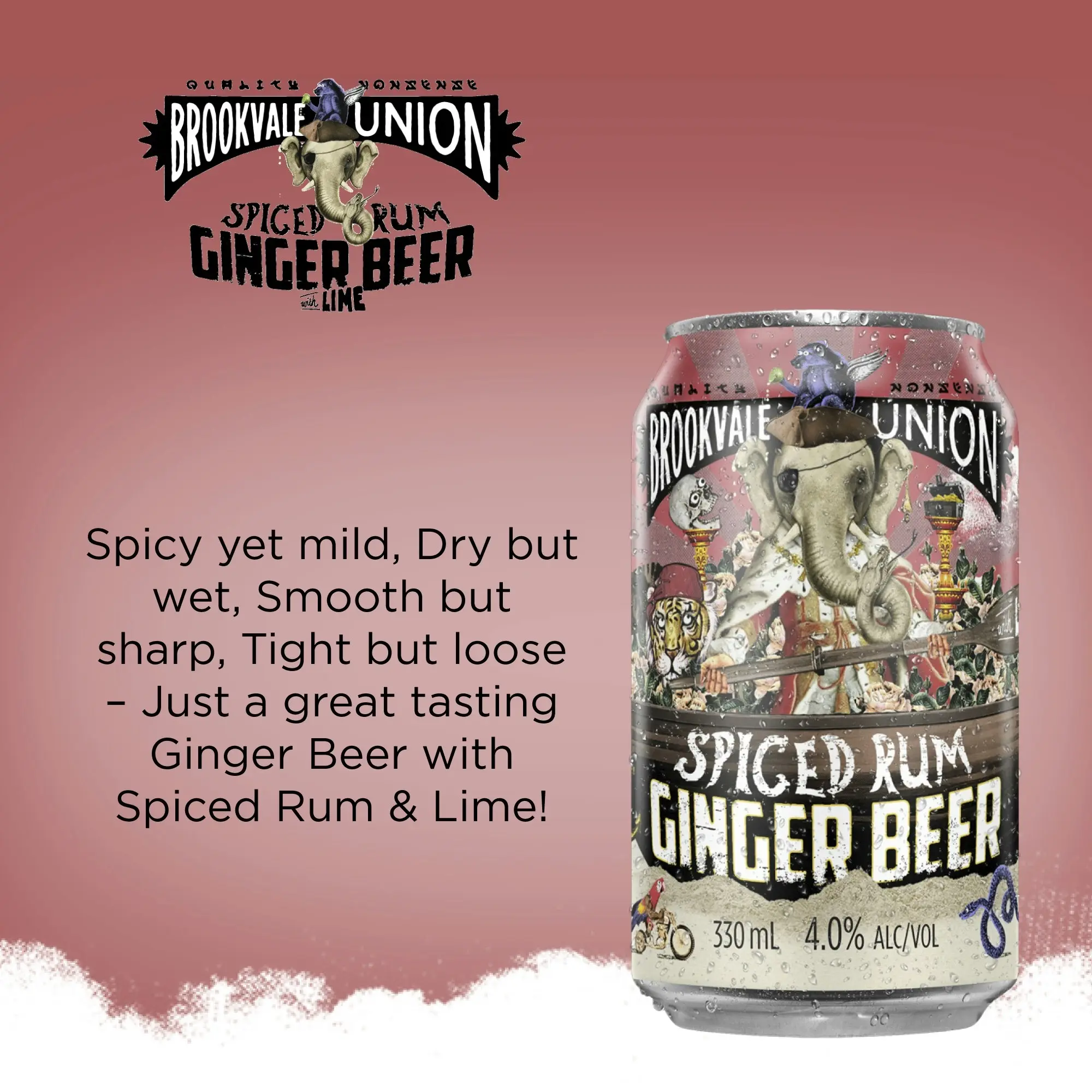 Brookvale Union Spiced Rum and Ginger Beer Case (4 x 6 x 330mL Can)