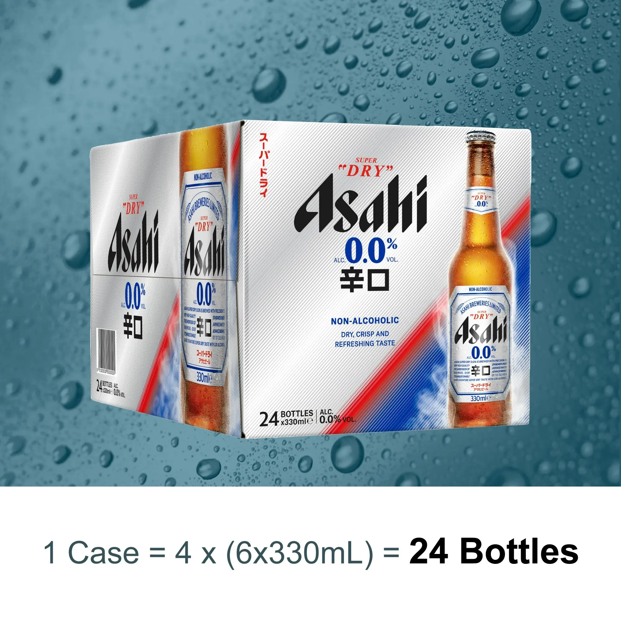 Asahi Super Dry 0.0% Beer Case 24 x 330mL Bottles