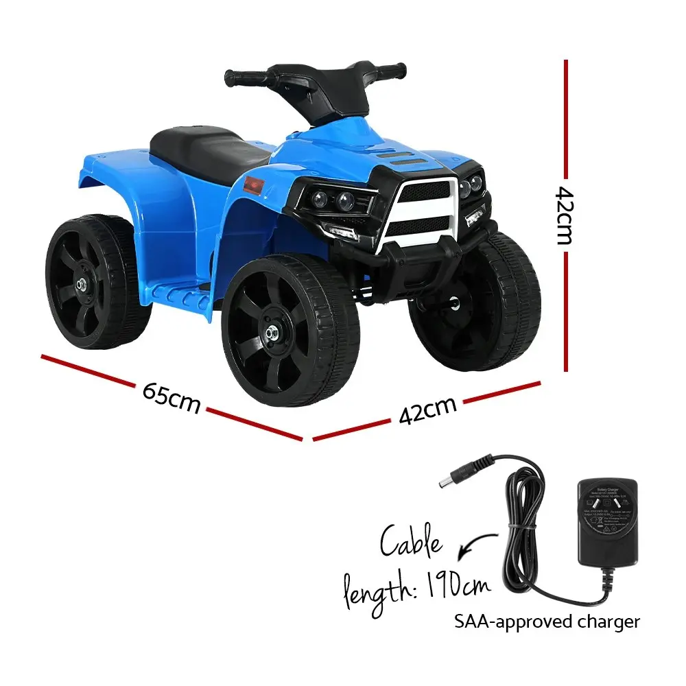 Rigo Kids Ride On Car ATV Quad Motorbike 4 Wheeler Electric Toys Battery Blue