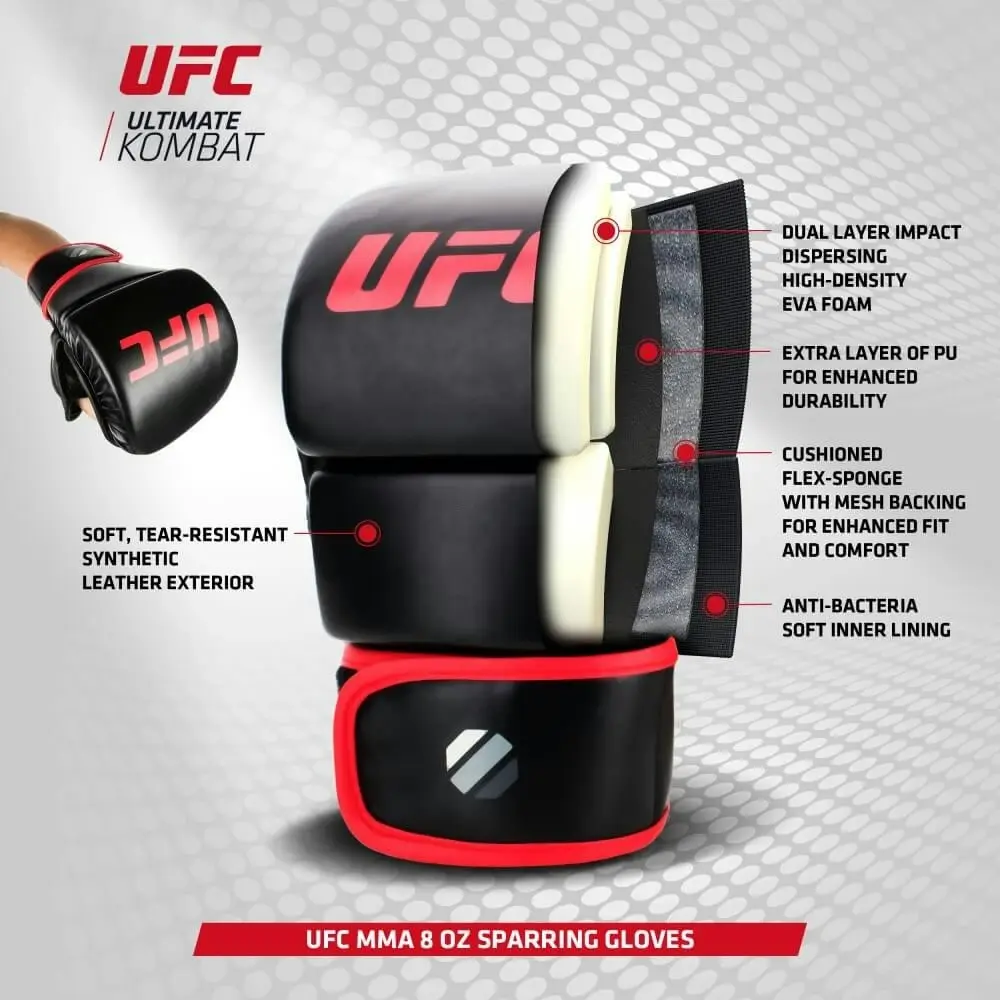 UFC Contender MMA 8oz Sparring Gloves Red L/XL