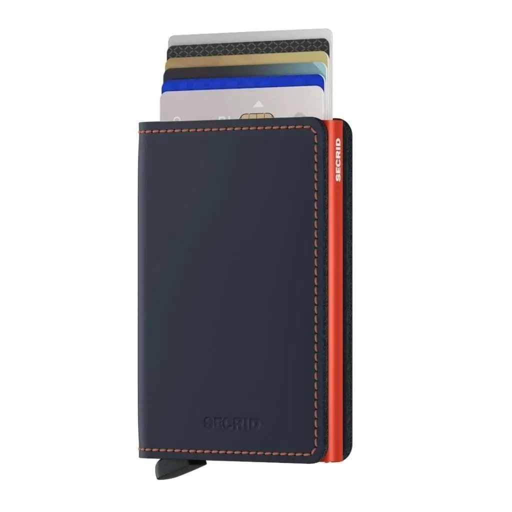 Secrid Slimwallet - Matte Nightblue & Orange