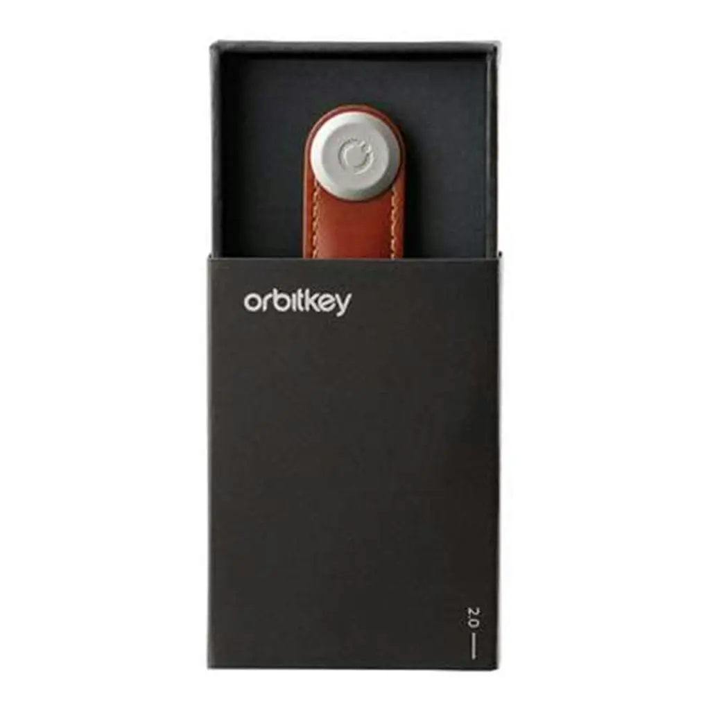 Orbitkey Leather 2.0 Key Organiser Navy/Tan