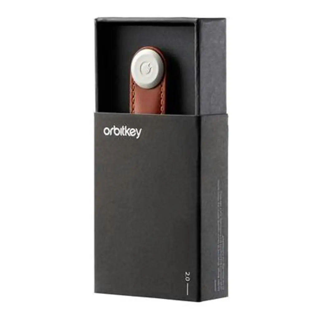 Orbitkey Leather 2.0 Key Organiser Navy/Tan