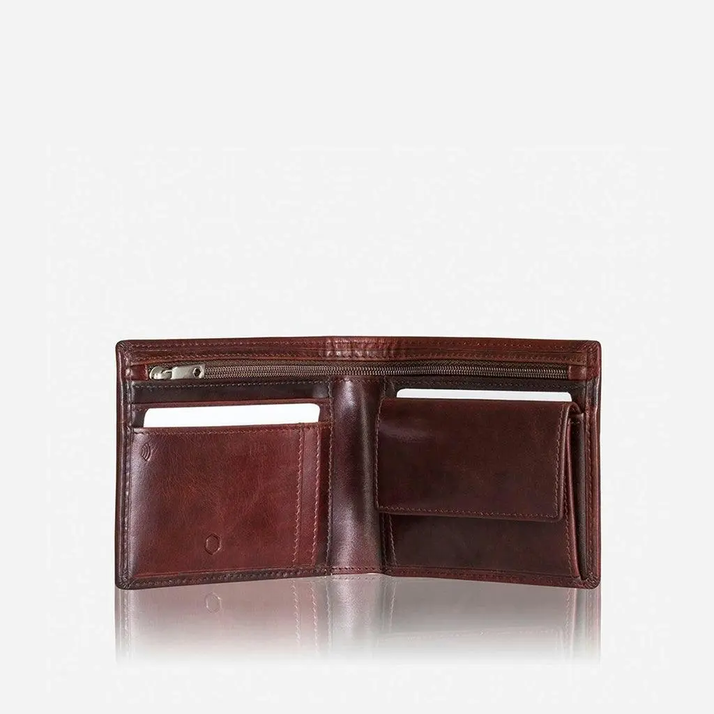 Jekyll & Hide Oxford Medium Billfold Wallet With Coin, Coffee