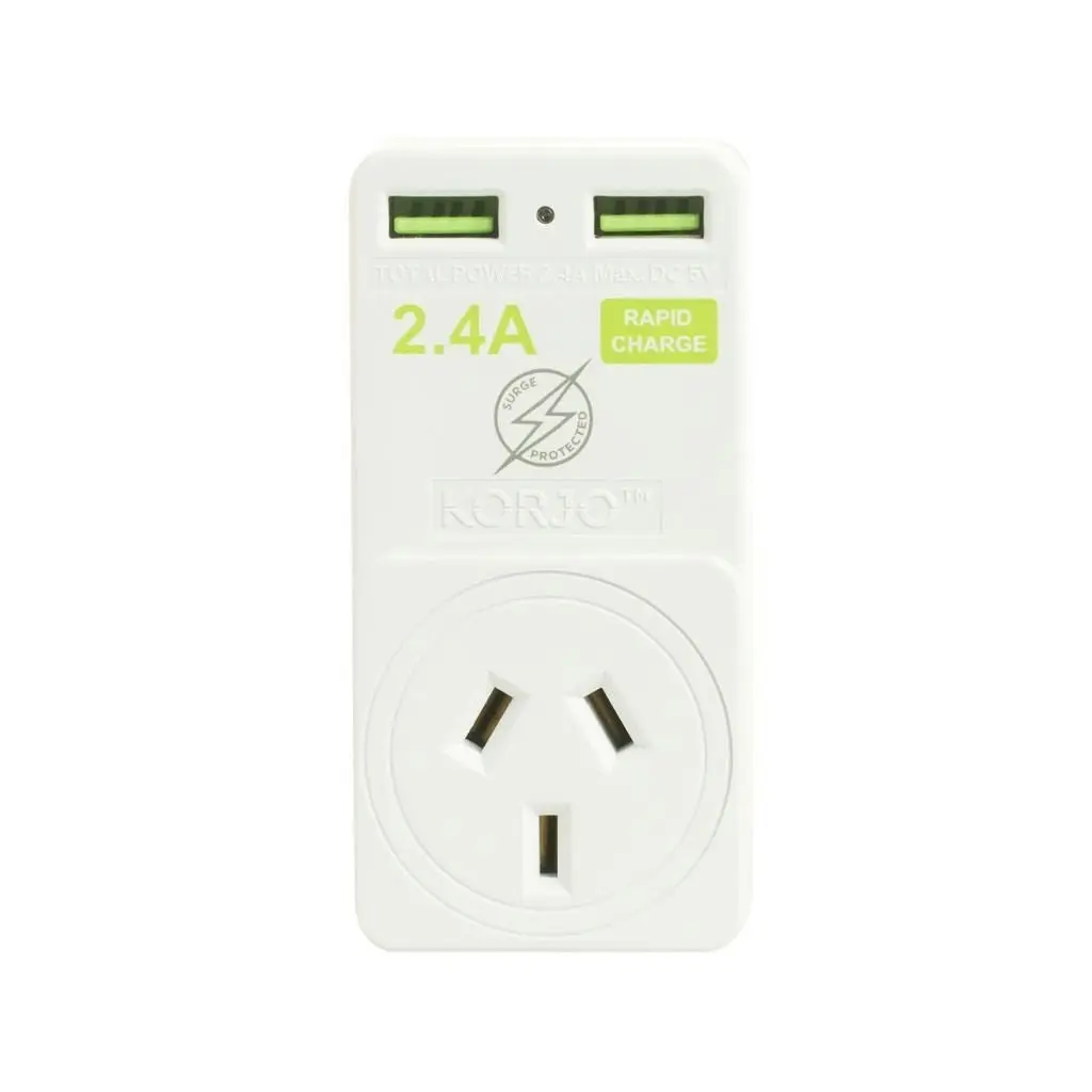 Korjo USB - UK Travel Adaptor USB2X2UK