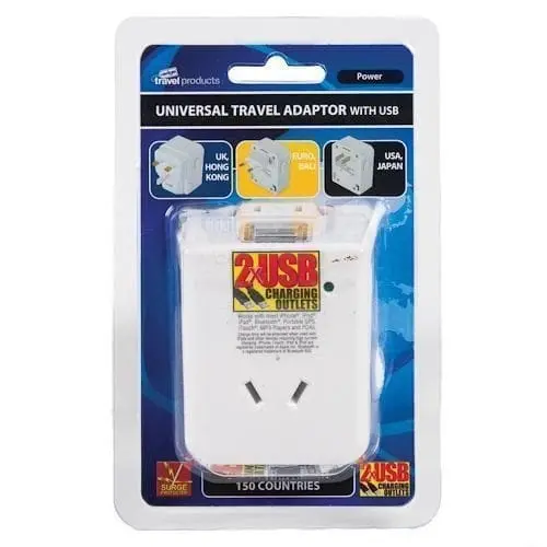 Jackson Universal Travel Adaptor with 2 x USB - Au to 150 Countries