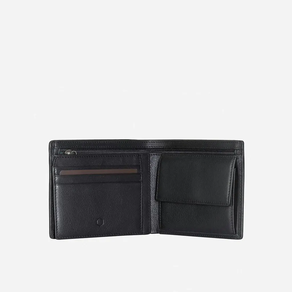 Jekyll & Hide Monaco Large Bifold Wallet With Coin, Black