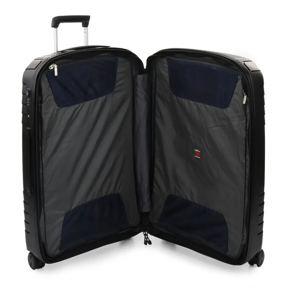 Roncato Ypsilon Large 78cm Hardsided Exp Spinner Suitcase Black