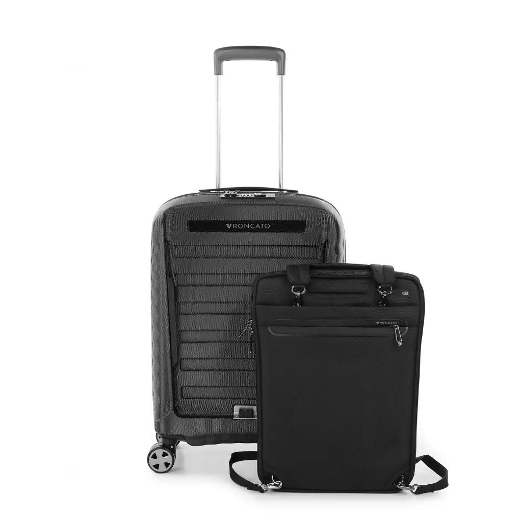 Roncato Premium 15.6" Laptop Carry On Expander Suitcase - Black