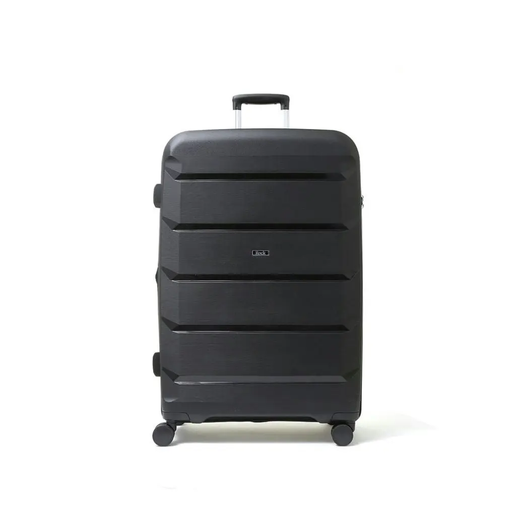 Rock Tulum 3 Piece Set Expander Hardsided Luggage - Black