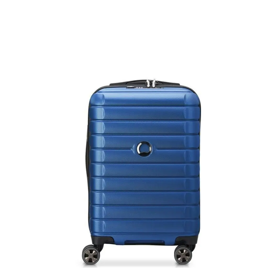 DELSEY Shadow 55cm Expandable Carry On Luggage - Blue