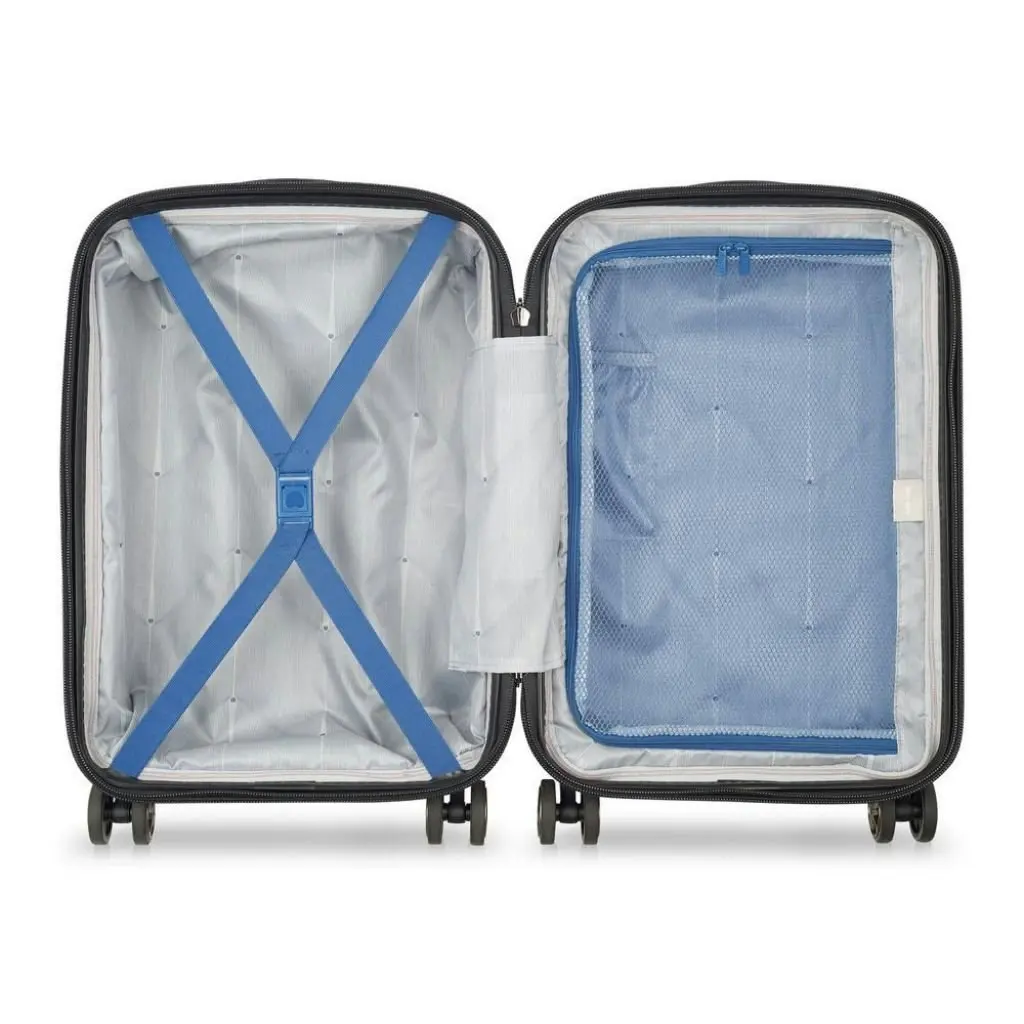 DELSEY Shadow 55cm Expandable Carry On Luggage - Blue