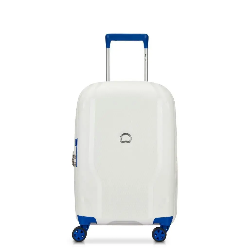 DELSEY Clavel 55cm Carry On Luggage - White/Blue