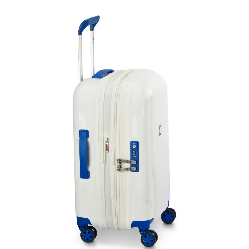 DELSEY Clavel 55cm Carry On Luggage - White/Blue