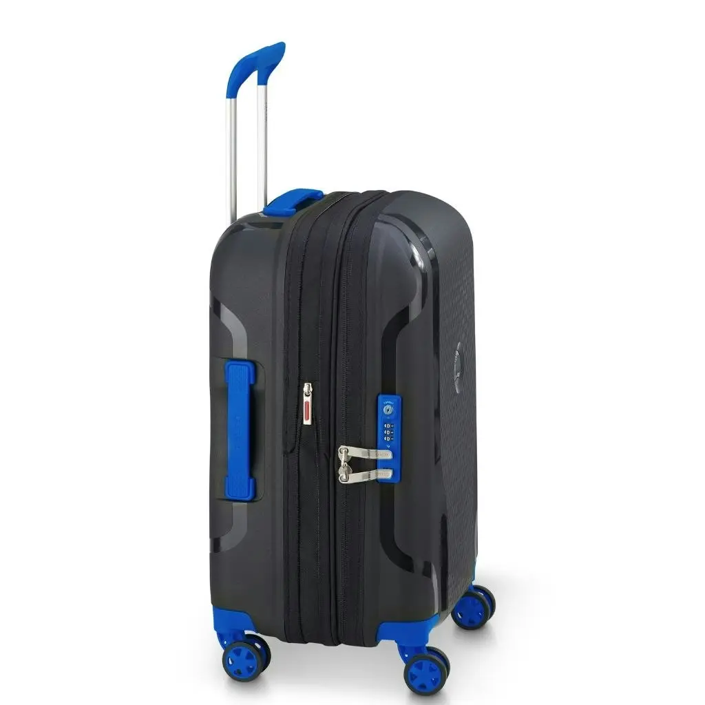 DELSEY Clavel 55cm Carry On Luggage - Black/Blue