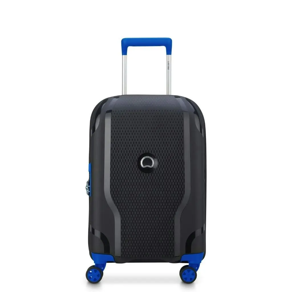 DELSEY Clavel 55cm Carry On Luggage - Black/Blue