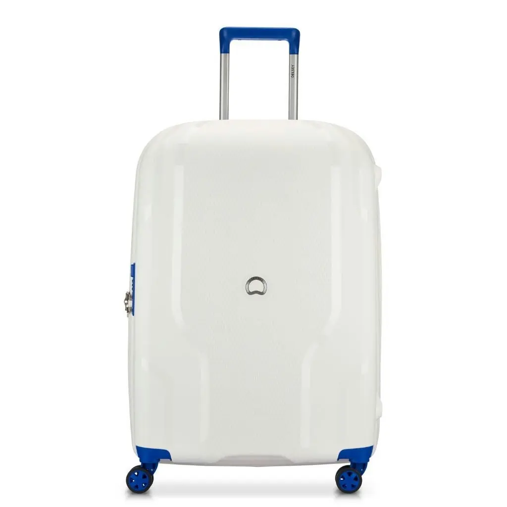 DELSEY Clavel 71cm Medium Hardsided Spinner Luggage - White/Blue