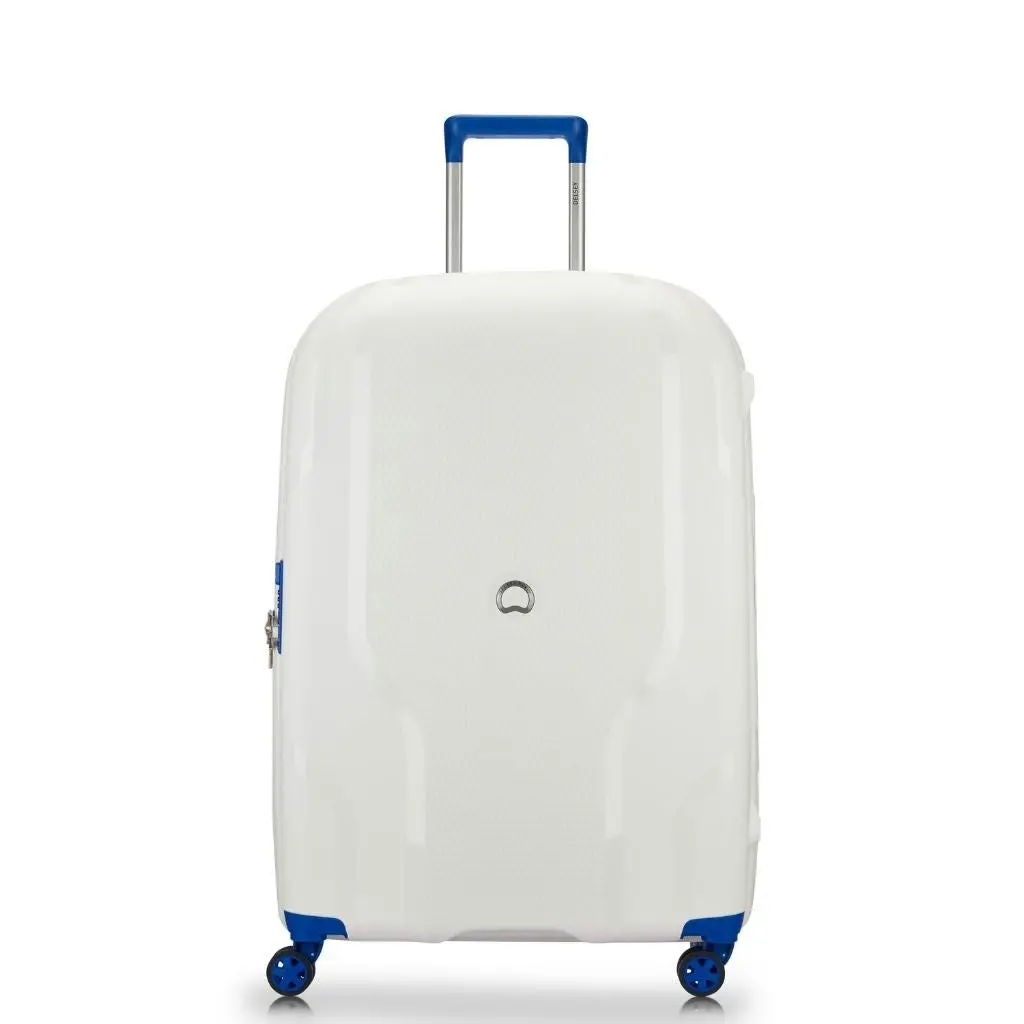 DELSEY Clavel 76cm Medium Hardsided Spinner Luggage - White/Blue