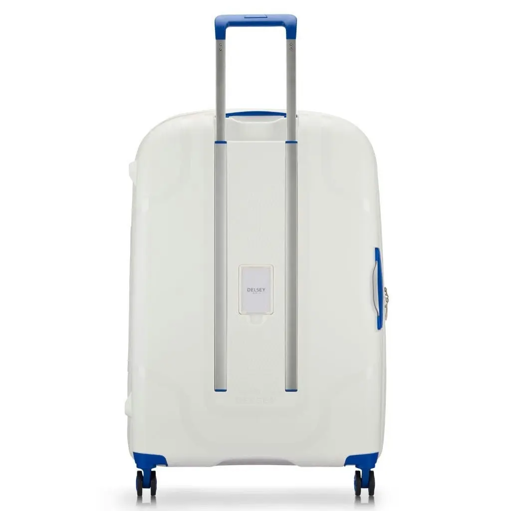 DELSEY Clavel 76cm Medium Hardsided Spinner Luggage - White/Blue