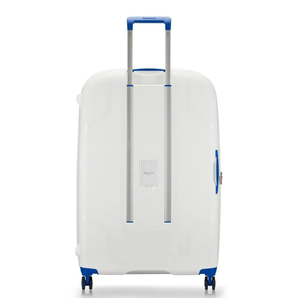 DELSEY Clavel 83cm Large Hardsided Spinner Luggage - White/Blue