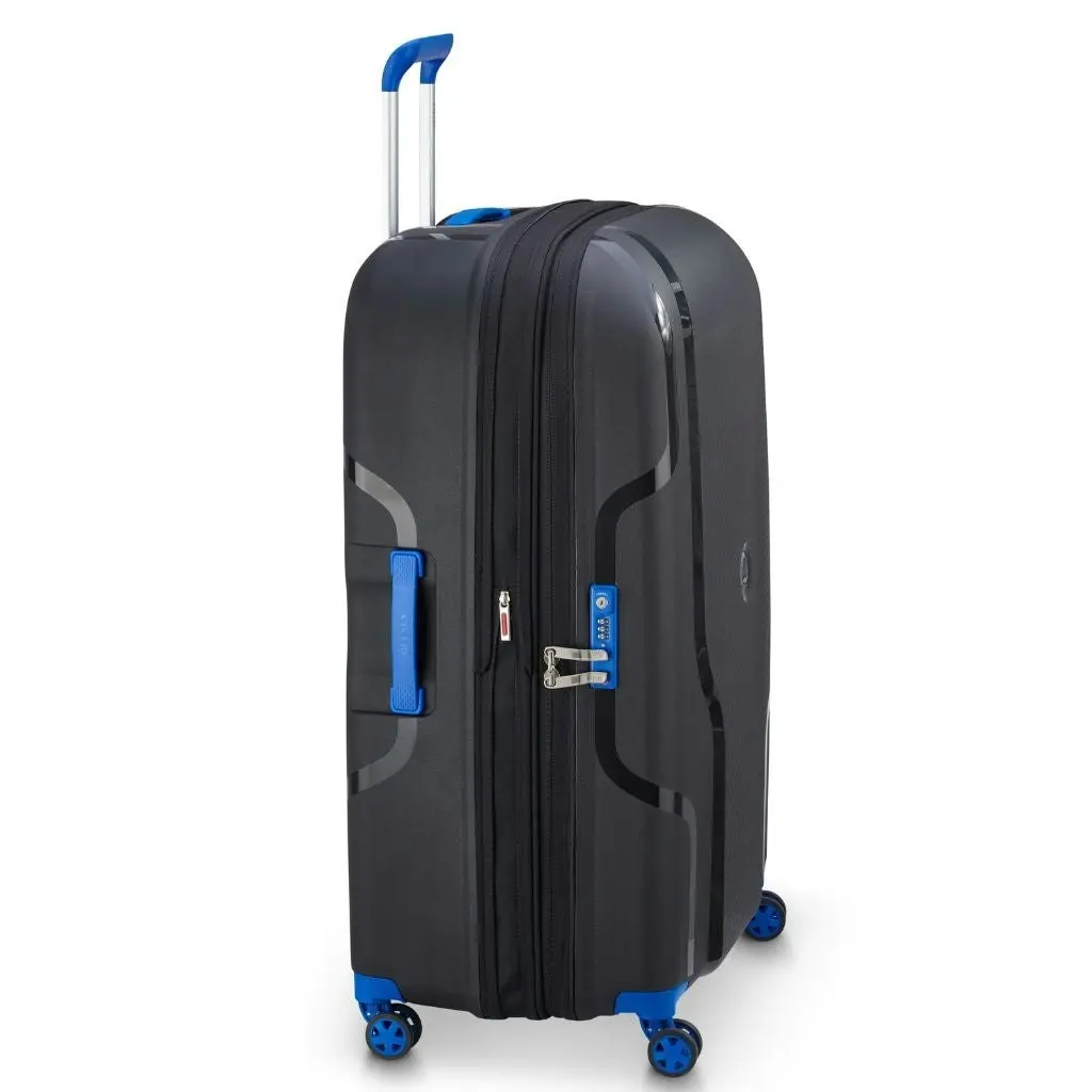 DELSEY Clavel 83cm Large Hardsided Spinner Luggage - Black/Blue