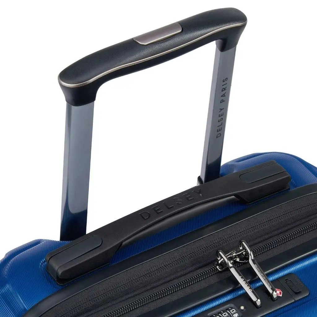 DELSEY Shadow 55cm Expandable Carry On Luggage - Blue + Laptop Sleeve