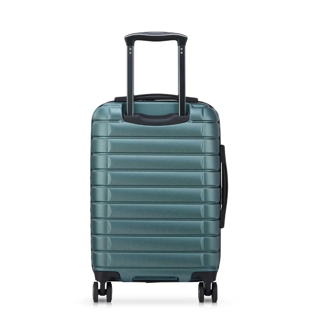 DELSEY Shadow 55cm Expandable Carry On Luggage - Green + Laptop Sleeve