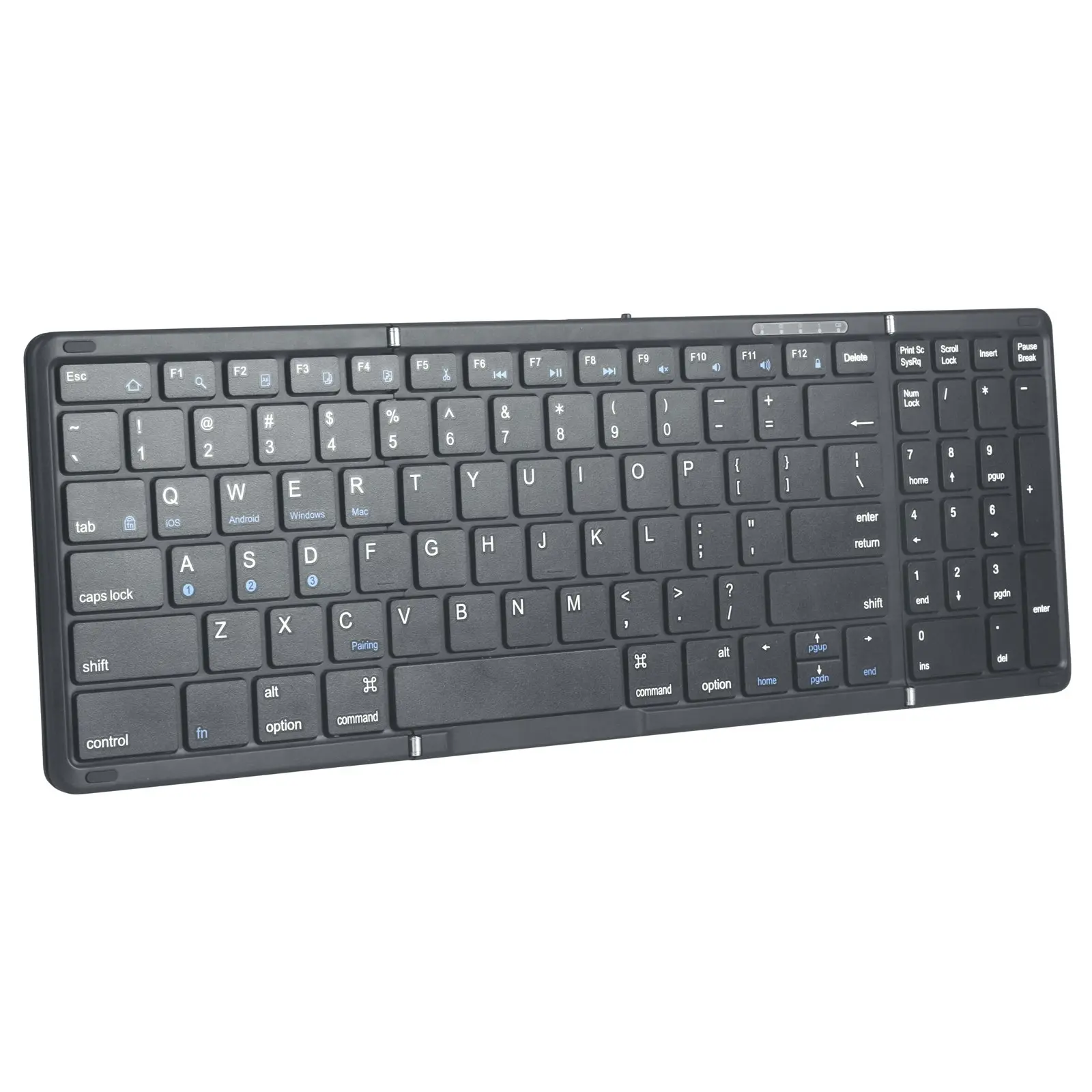 Todo Tri-Folding Bluetooth Wireless Keyboard BT 99 Key Mac Windows Android - Black