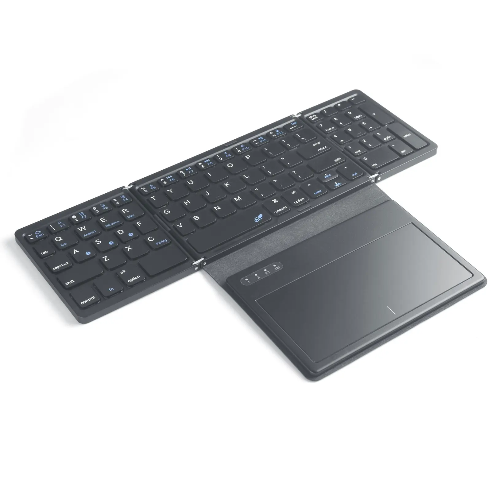 Todo Bluetooth Wireless Keyboard Touchpad Mouse 81 Key 3 Channel Mac Windows Android - Black