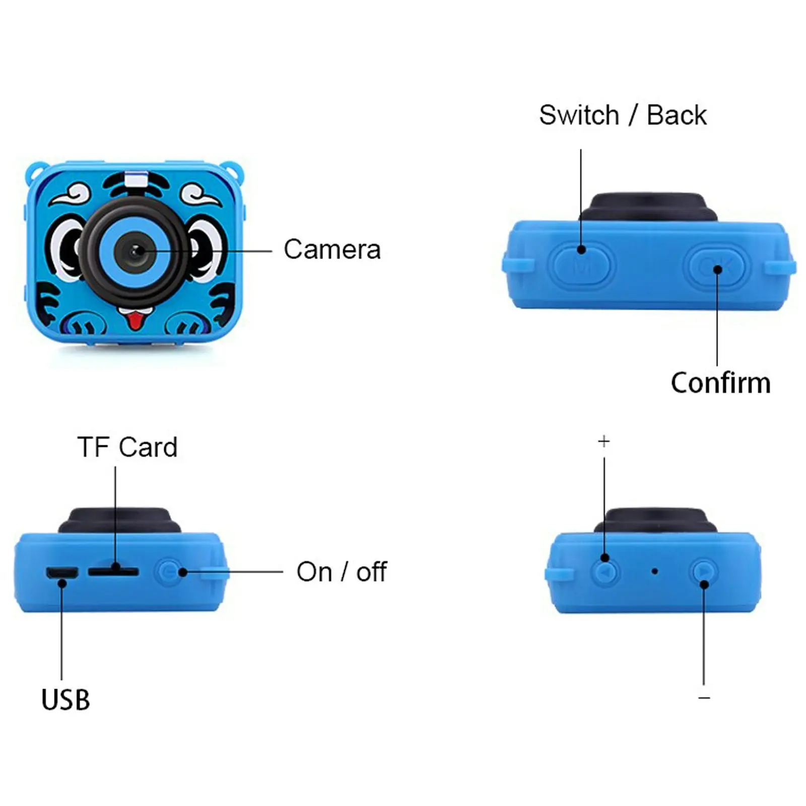 Todo 1080p FHD Kids Action Camera 30M Waterproof 2" LCD Action Cam - Blue