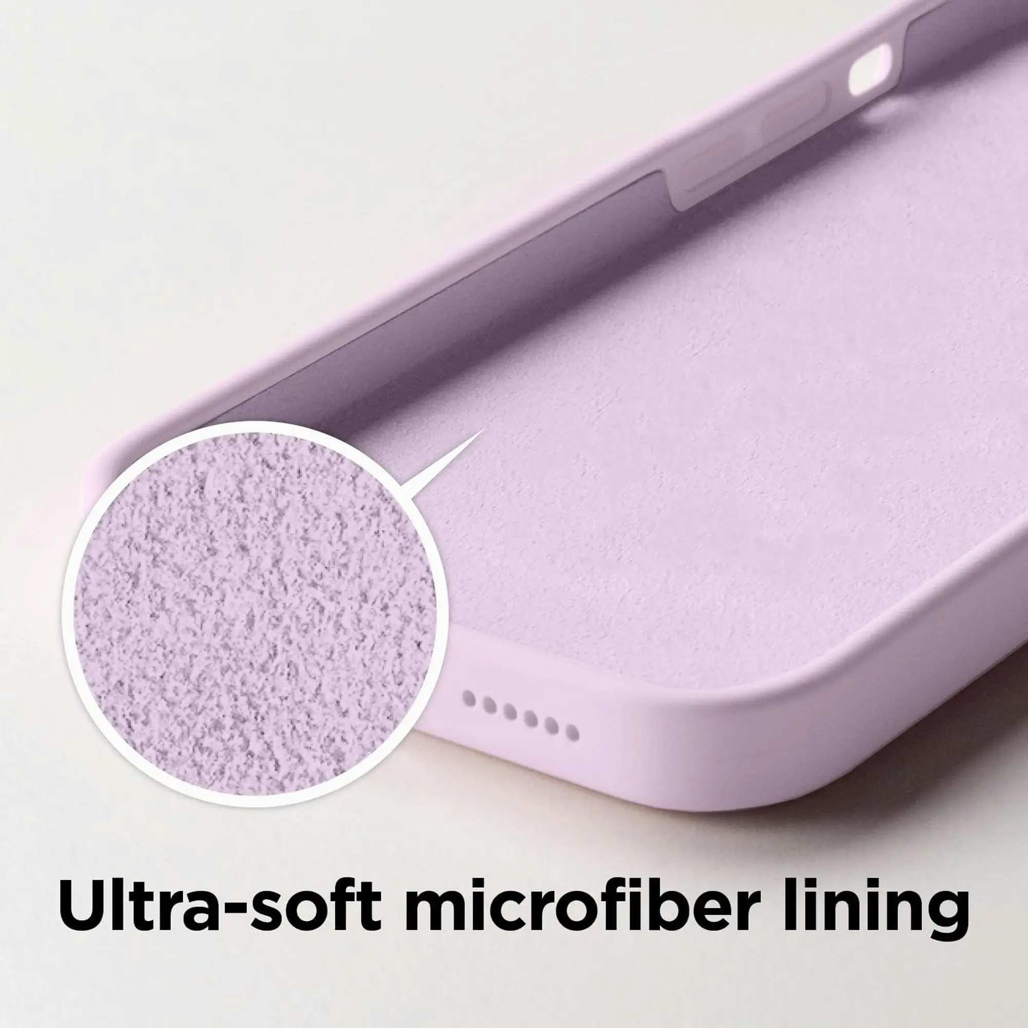 Premium Silicone Phone Case For iPhone 14 Pro Shockproof Microfiber Lining - Lilac