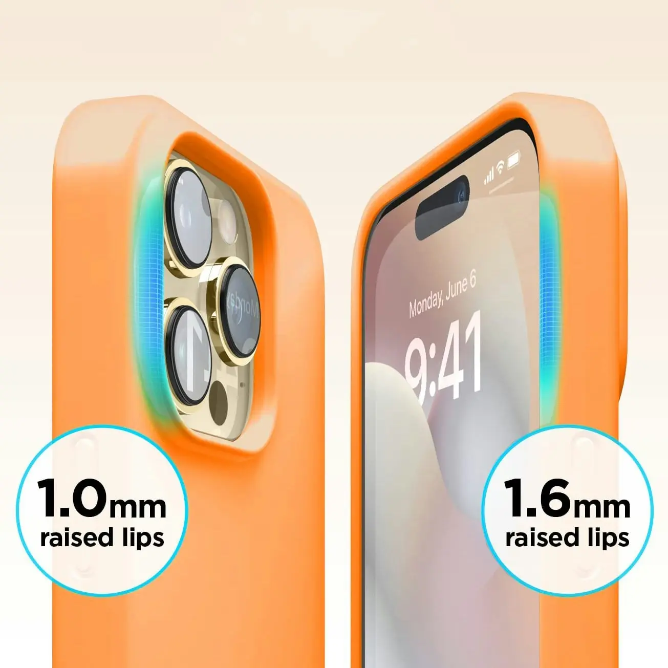 Premium Silicone Phone Case For iPhone 14 Pro Shockproof Microfiber Lining - Orange