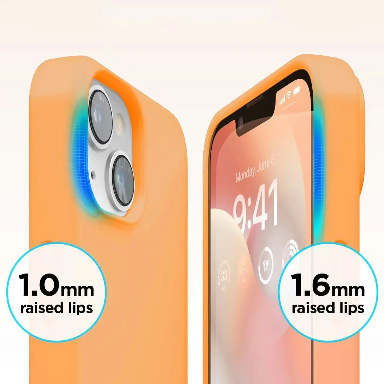 Premium Silicone Phone Case For iPhone 14 Shockproof Microfiber Lining - Orange