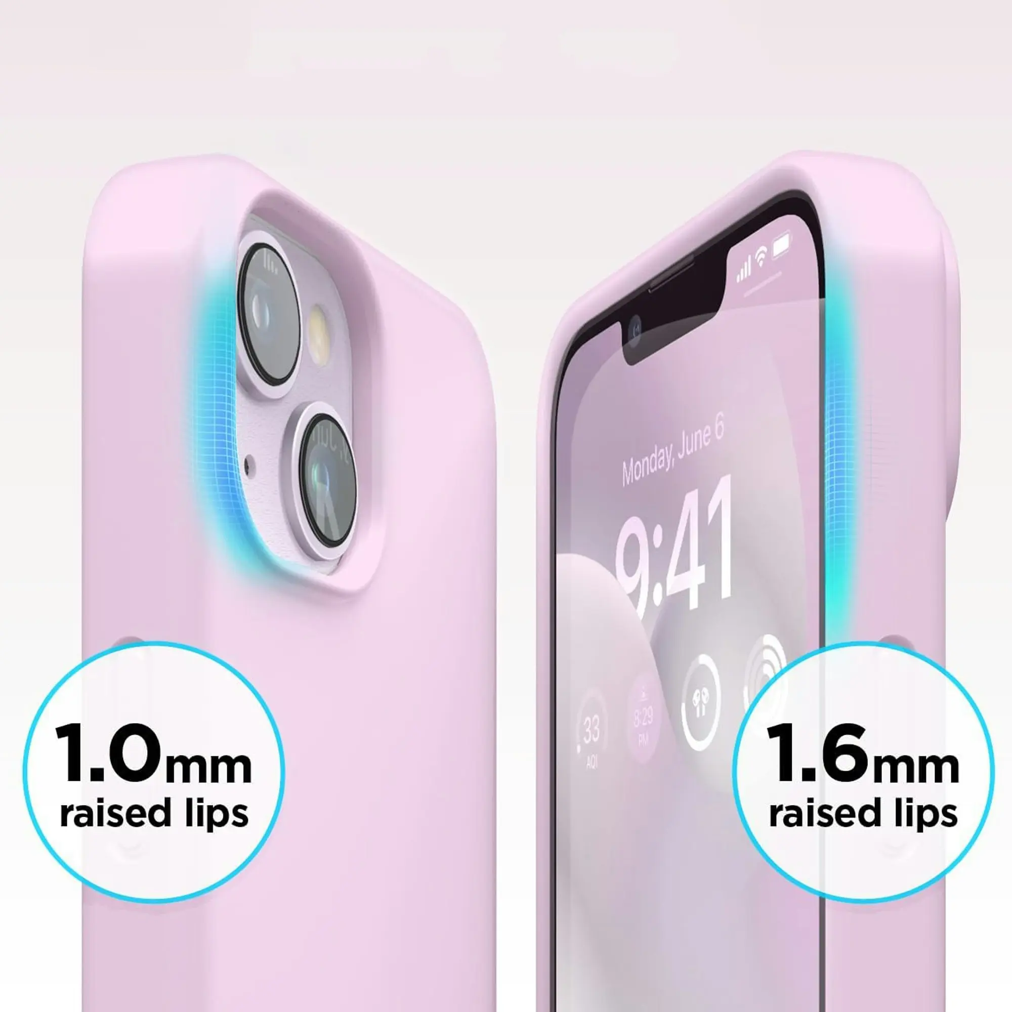 Premium Silicone Phone Case For iPhone 13 Shockproof Microfiber Lining - Lilac