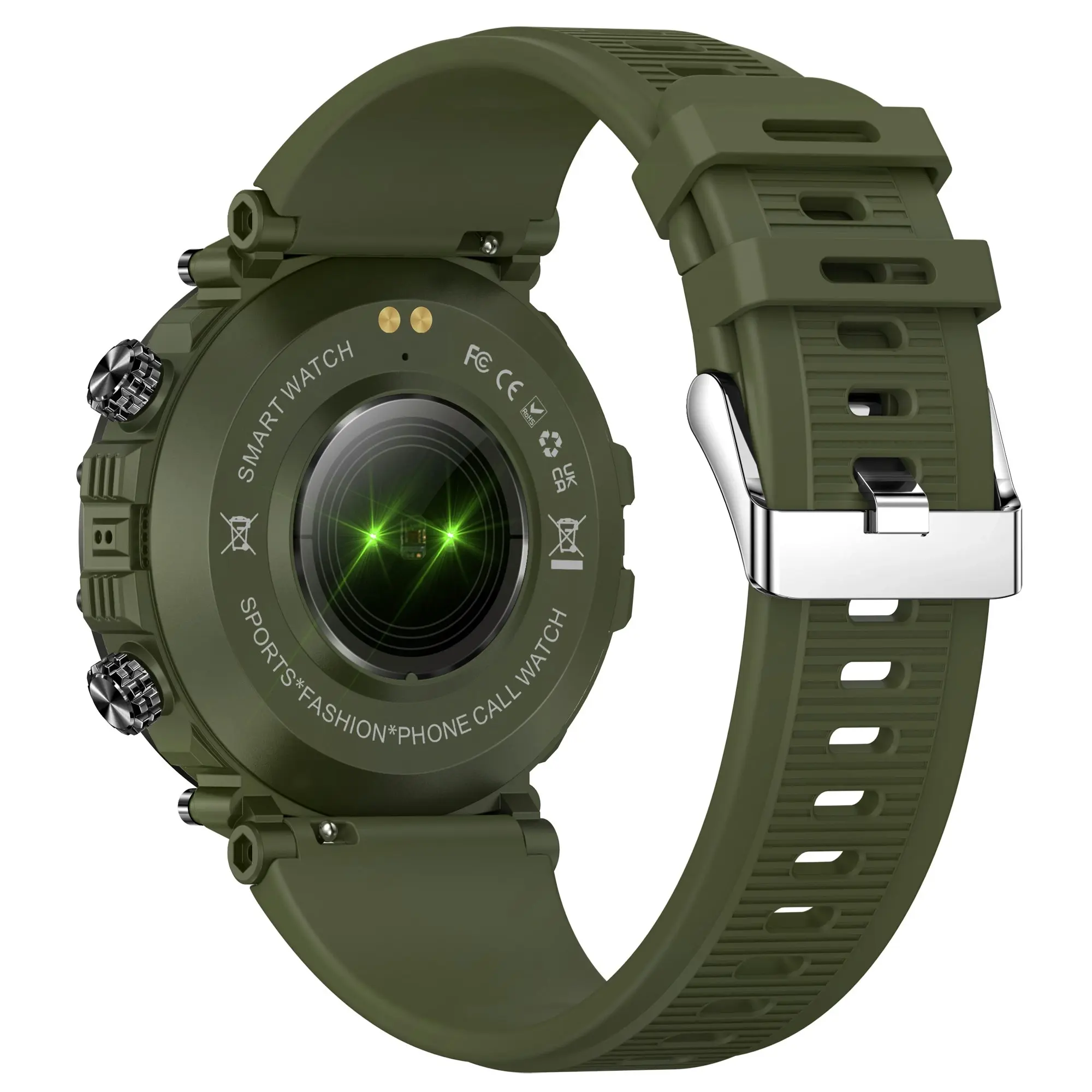 Bluetooth Smart Watch 1.39" IPS TFT Monitor Heart Rate Blood Pressure BT 5.2 - Green