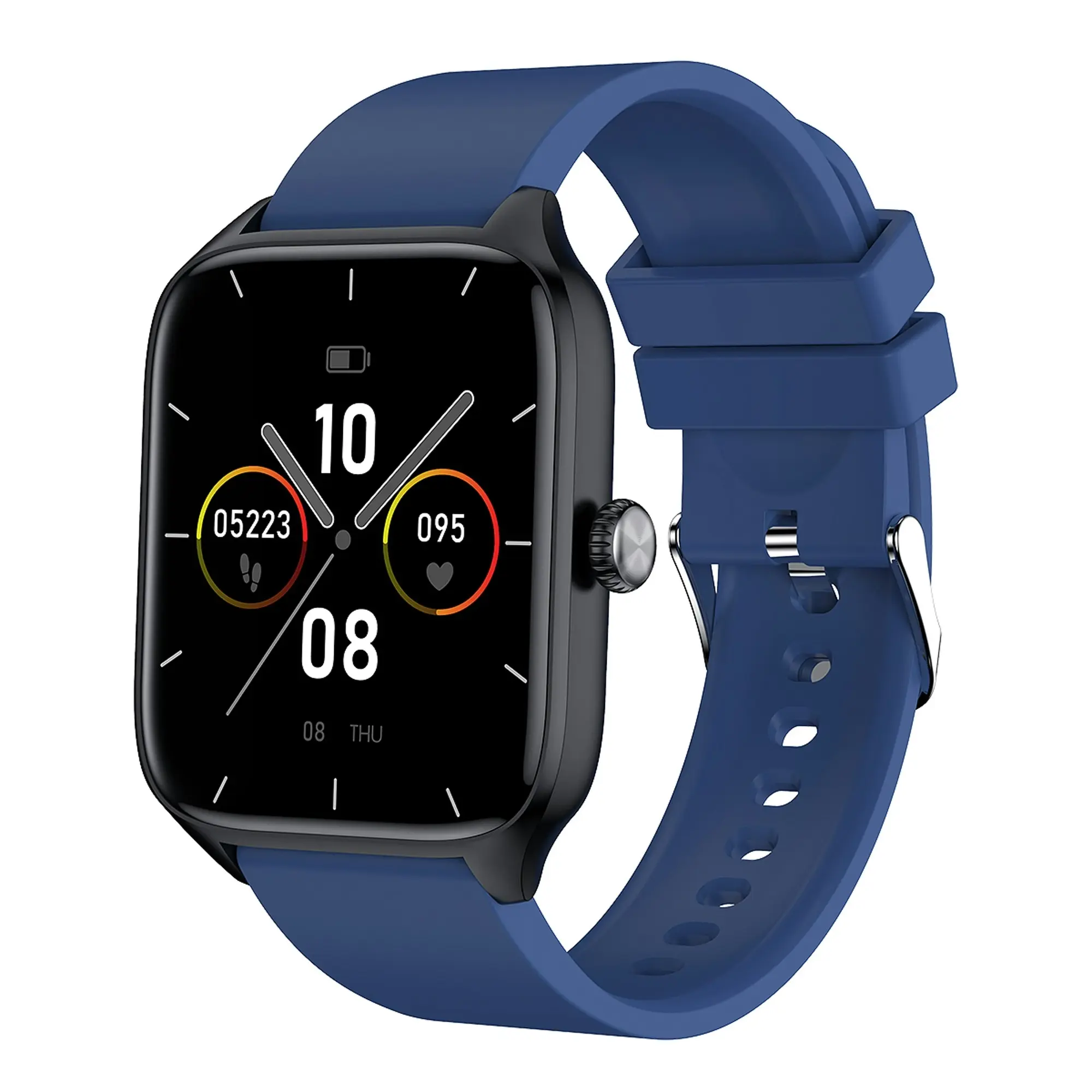 Bluetooth Smart Watch 1.96" IPS FHD Touch Screen Monitor Heart Rate Blood Pressure BT 5.2 - Blue