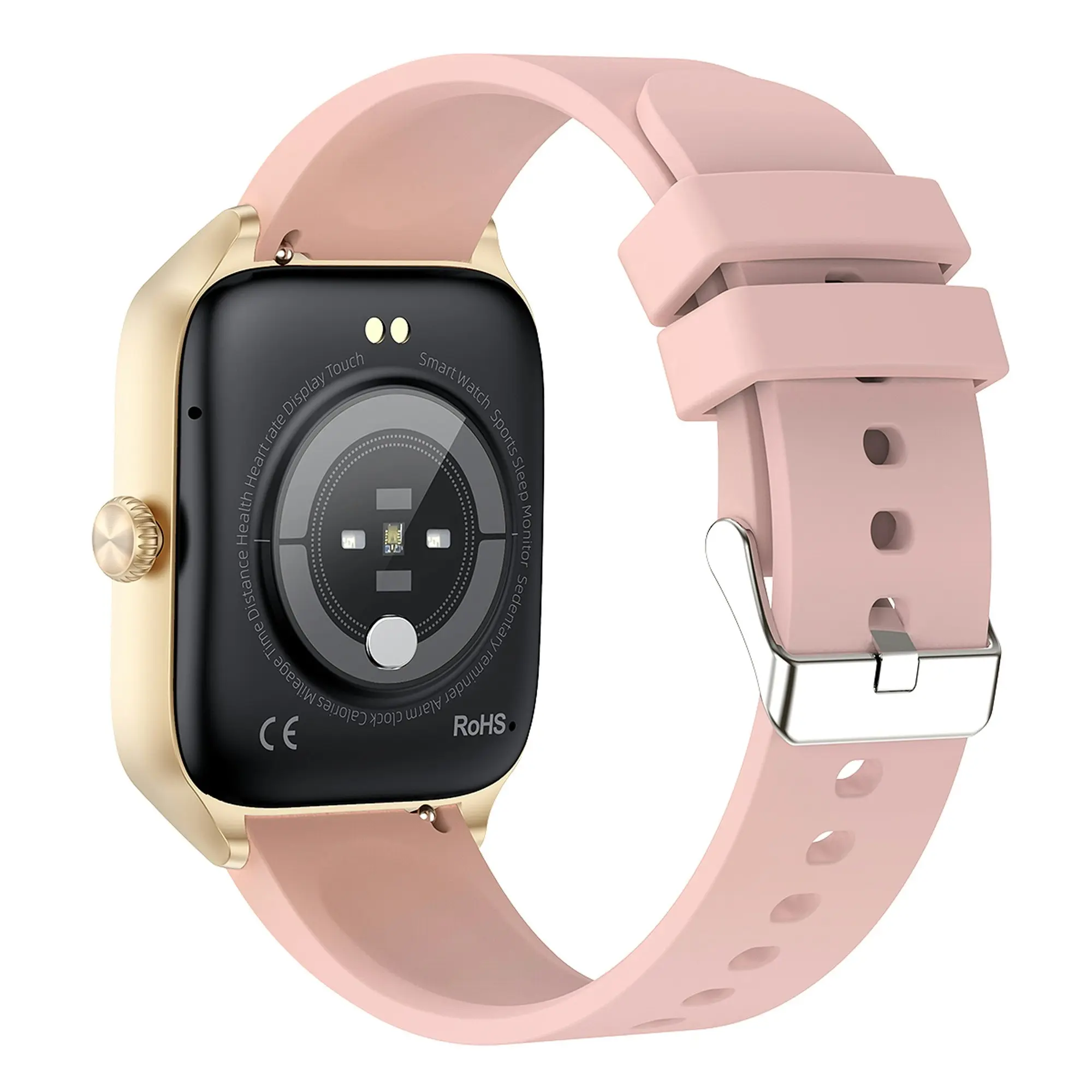 Bluetooth Smart Watch 1.96" IPS FHD Touch Screen Monitor Heart Rate Blood Pressure BT 5.2 - Pink