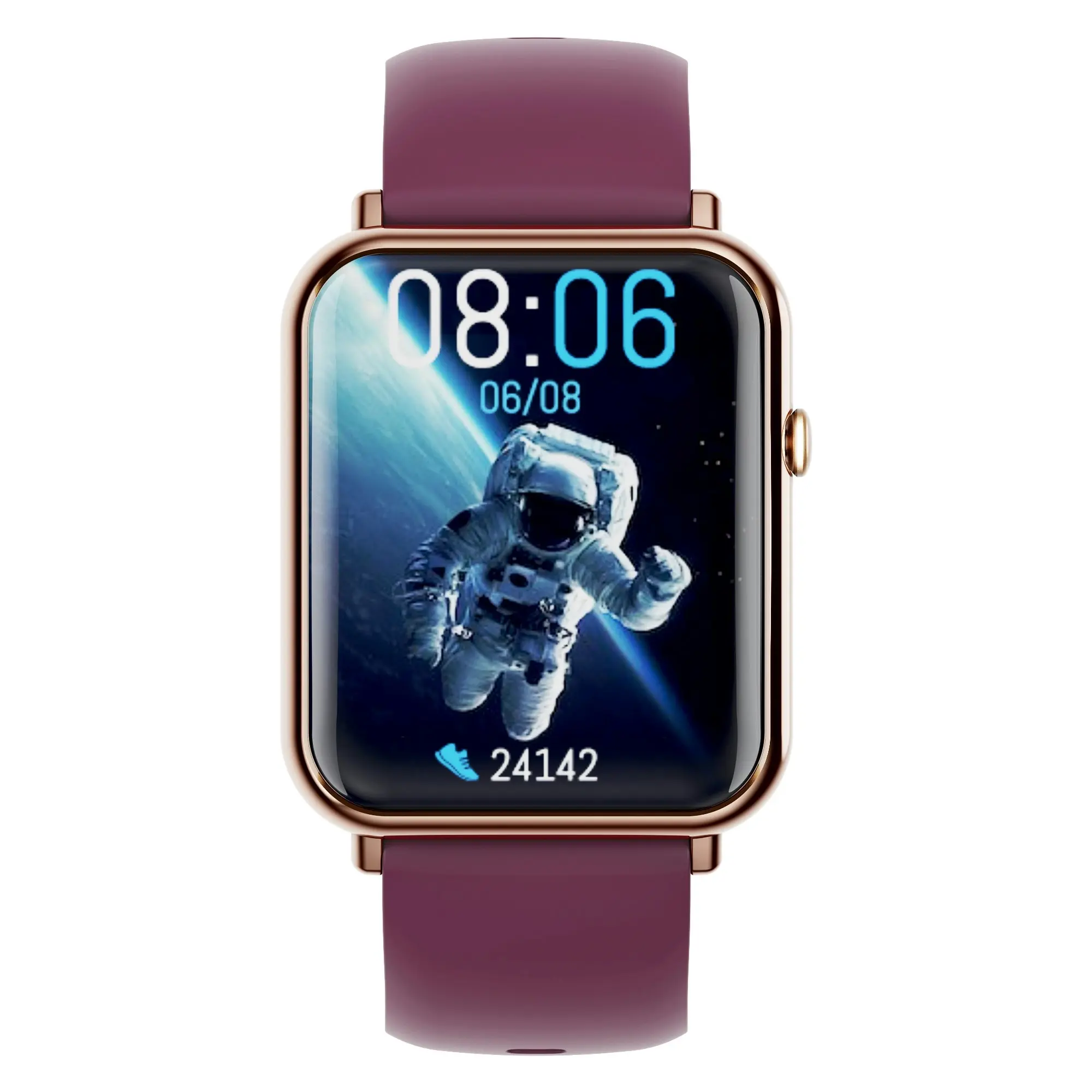 Bluetooth Smart Watch 1.69" 2.5D Touch Screen Call Heart Rate Blood Pressure BT 5.0 - Purple