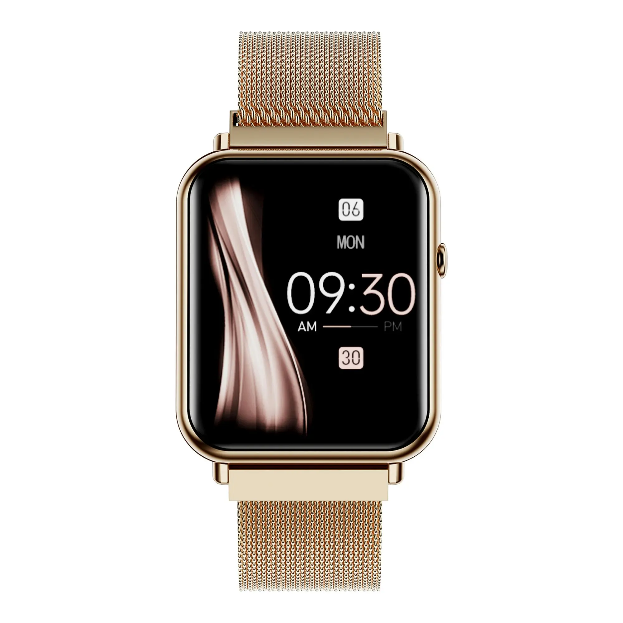 Bluetooth Smart Watch 1.69" 2.5D Touch Screen Call Heart Rate Blood Pressure BT 5.0 - Gold Metal