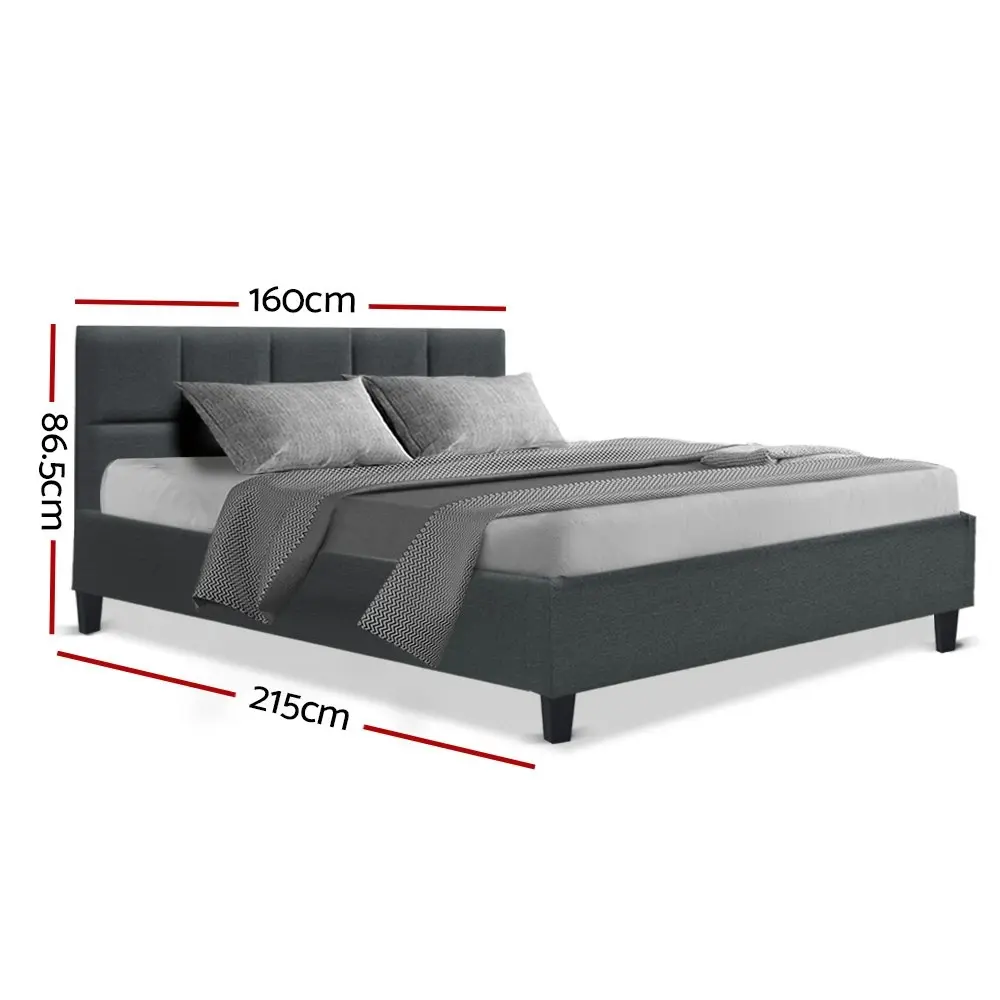 Artiss Bed Frame Queen Size Charcoal TINO