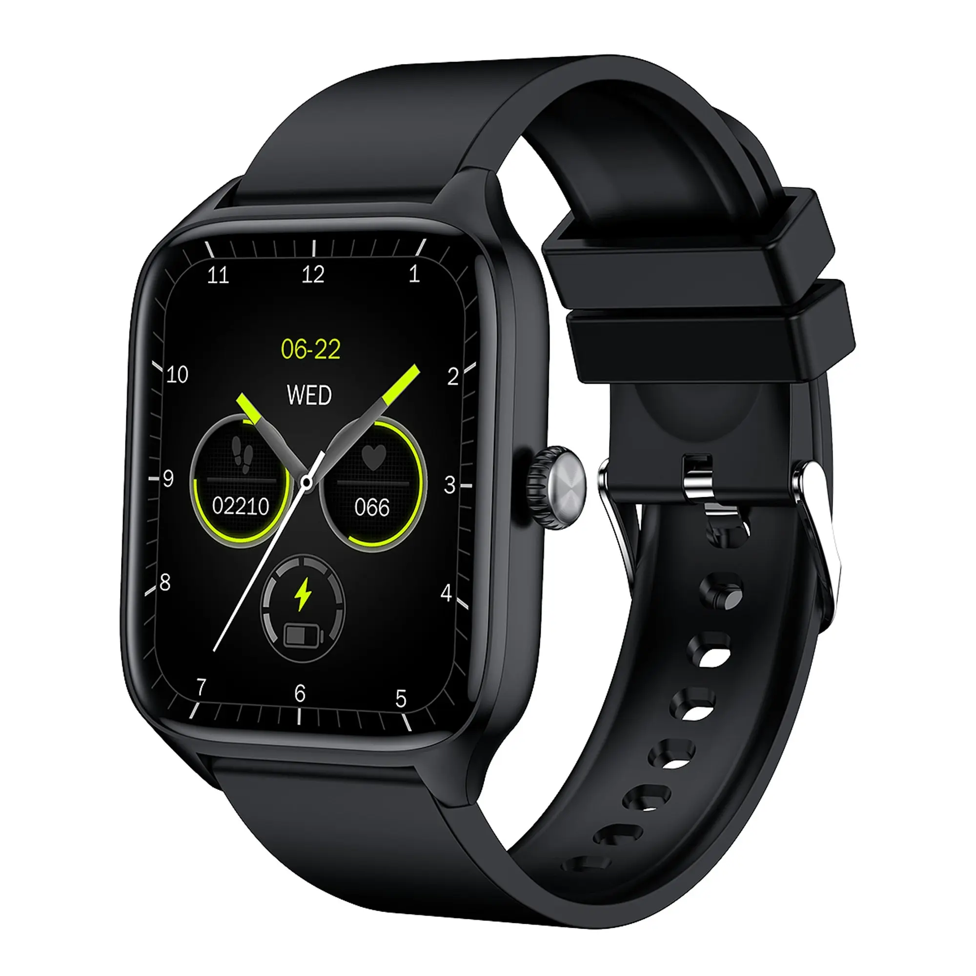 Bluetooth Smart Watch 1.96" IPS FHD Touch Screen Monitor Heart Rate Blood Pressure BT 5.2 - Black