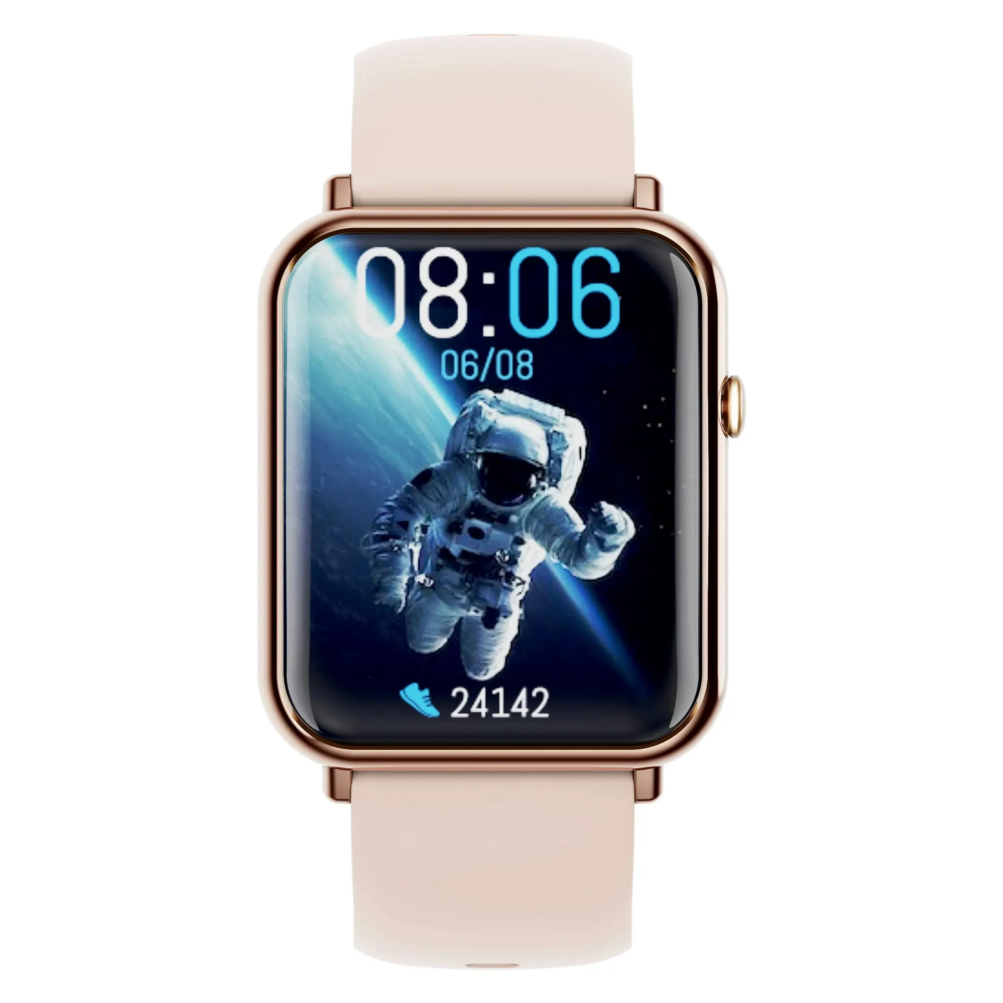 Bluetooth Smart Watch 1.69" 2.5D Touch Screen Call Heart Rate Blood Pressure BT 5.0 - Pink