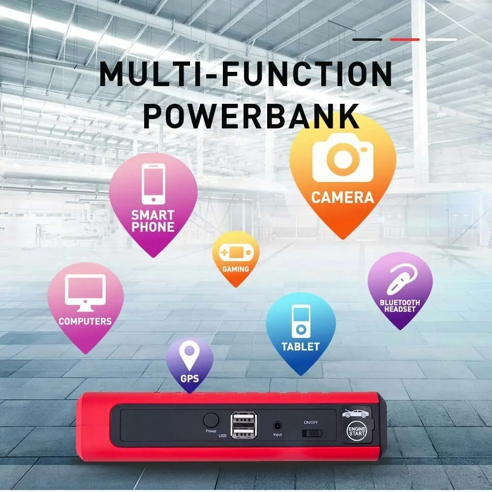 E-Power 25000mAh Jump Starter Portable 12V Battery Pack Powerbank Charger Booster LED Torch