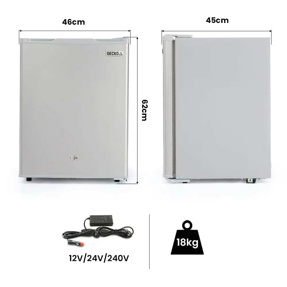 Gecko 70L Portable Fridge Freezer for Car Camping Caravans Fridges Refrigerator Cooler 12V/24V/240V