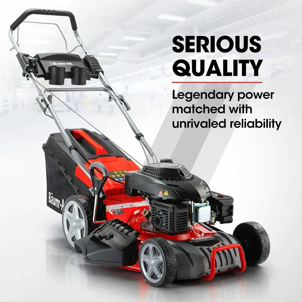 Baumr-AG 220cc Lawn Mower 4-Stroke 18 Inch Petrol Lawnmower 4-in-1 Self-Propelled Push