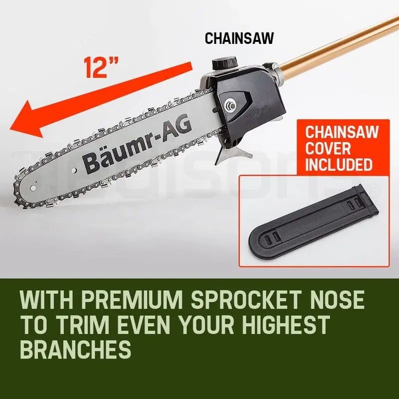 Baumr-AG 65CC Pole Chainsaw Hedge Trimmer Pruner Chain Saw Tree Garden Petrol Multi Tool